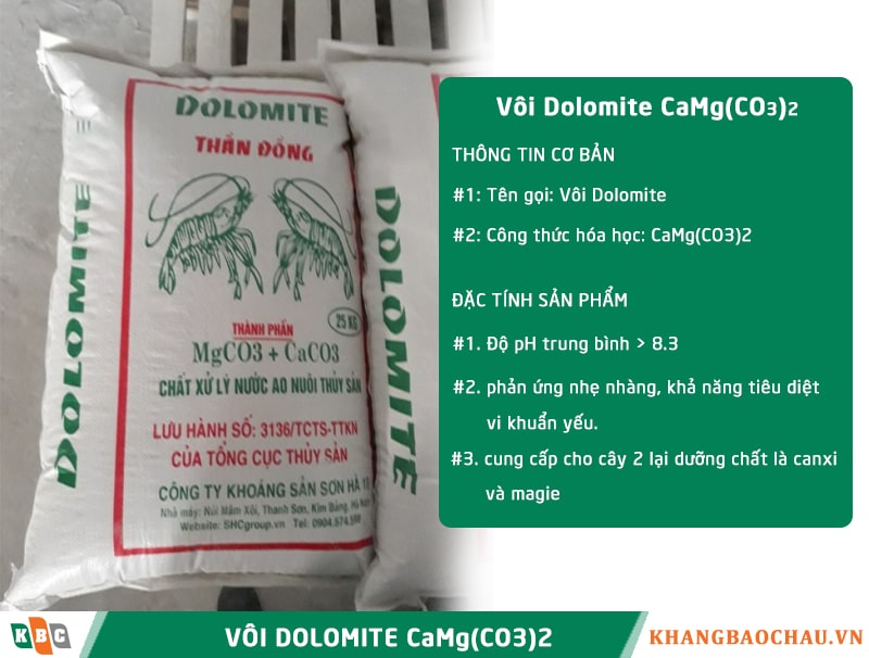 Vôi bột nông nghiệp Dolomite CaMg(CO3)2
